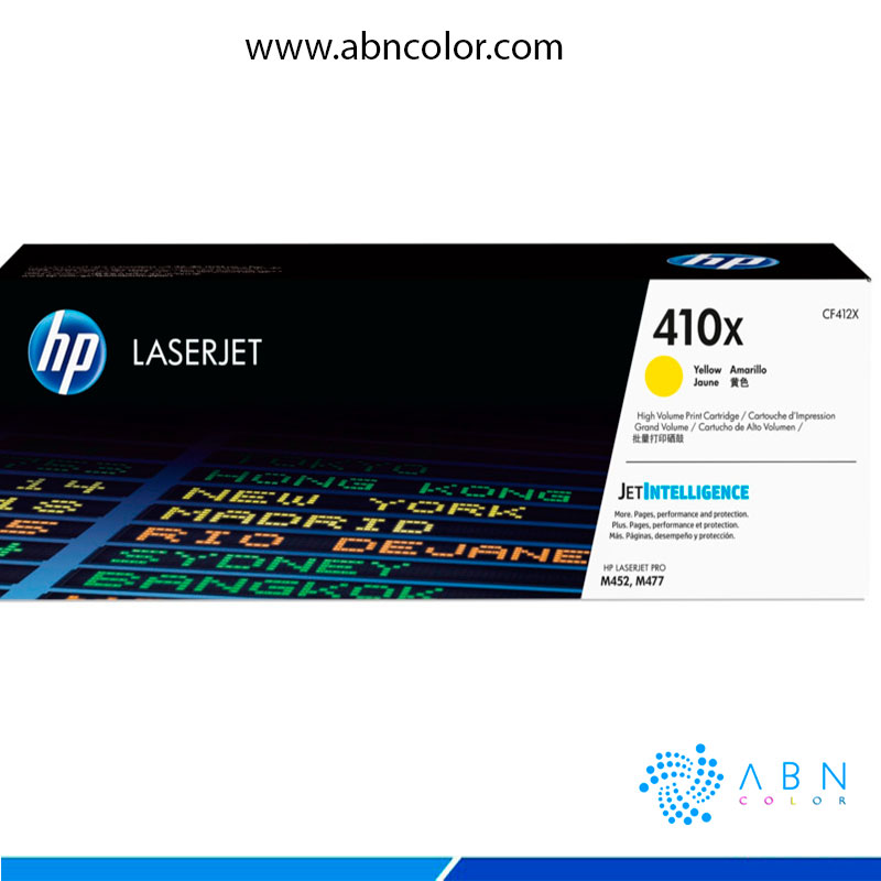 Toner HP 410X Amarillo Original Cf413X LaserJet pro m452dw m452dn m452nw, MFP M477fdw, M477fnw el Mejor Precio