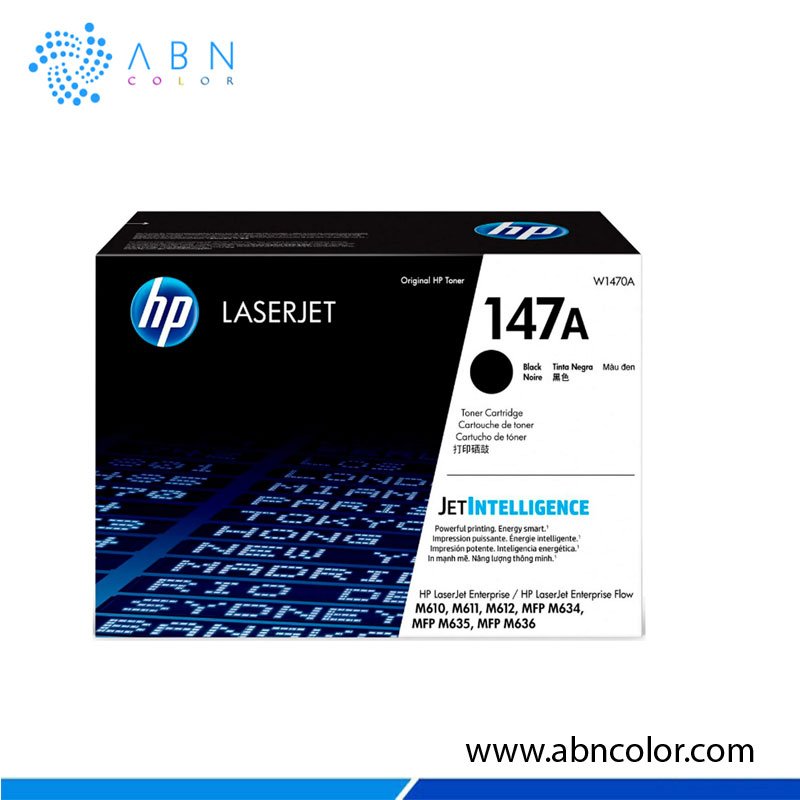 Tóner HP 147A W1470A original negro, compatible con impresoras HP LaserJet Enterprise M611, M612, M635 y M636, con un rendimiento de 10,500 páginas.
