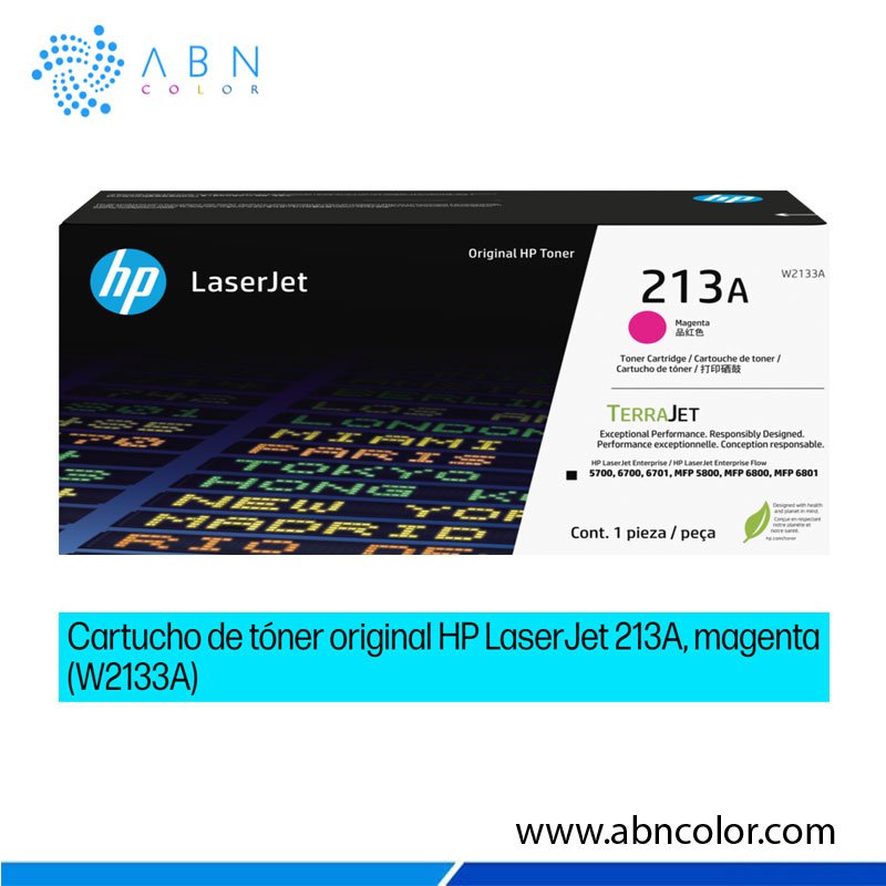 TONER-HP-213A-MAGENTA Toner HP 213A Magenta W2133A Original para 5800dn, 5700dn, 6700dn y 6800dn