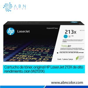Toner HP 213X Cyan W2131X Original para 5800dn, 5700dn, 6700dn y 6800dn