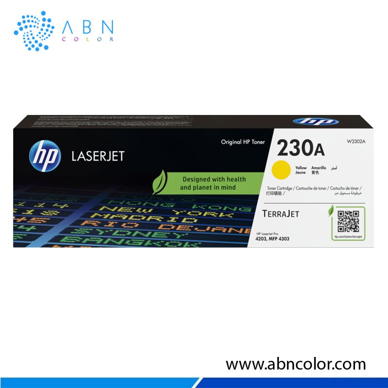 TONER HP 230A Amarillo W2302A Para Impresora Laser 4203cdn, 4303fdn, 4203dn, 4203dw, 4303fdw