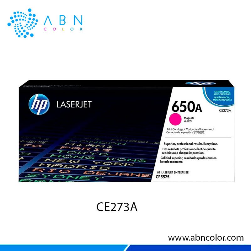 Tóner HP 650A Magenta Original CE273A Para CP5525 M750