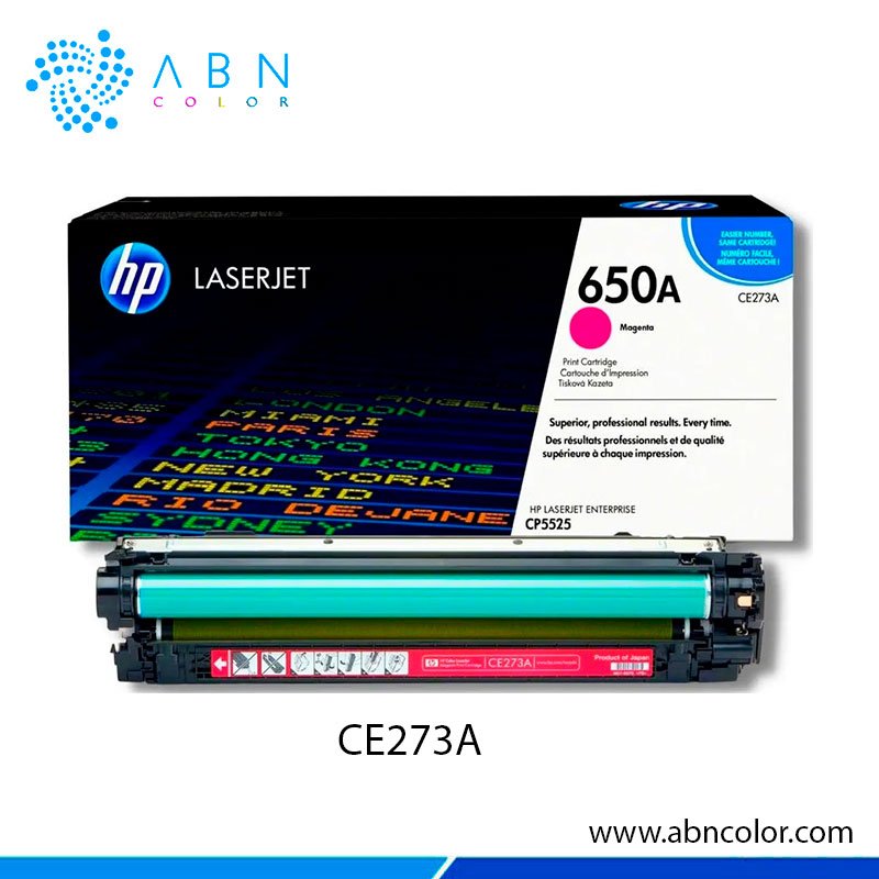 TONER-HP-650A-MAGENTA-CE273A Tóner HP 650A Magenta Original CE273A Para CP5525 M750