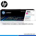 Toner HP 206X Magenta W2113X Para Impresora M283fdw, M255dw, M282