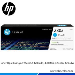 Toner Hp 230A Cyan W2301A Original para 4203cdn, 4303fdn, 4203dn, 4203dw, 4303fdw