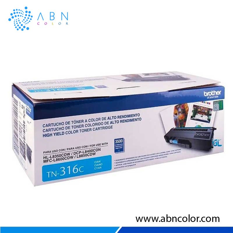 TONER-BROTHER-TN316-CYAN-ORIGINAL Toner Brother TN-316 Cyan L8350CDW, L8850CDW