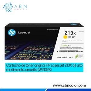 Toner HP 213X Amarillo W2132X Original para 5700dn, 5800dn, 6700dn y 6800dn