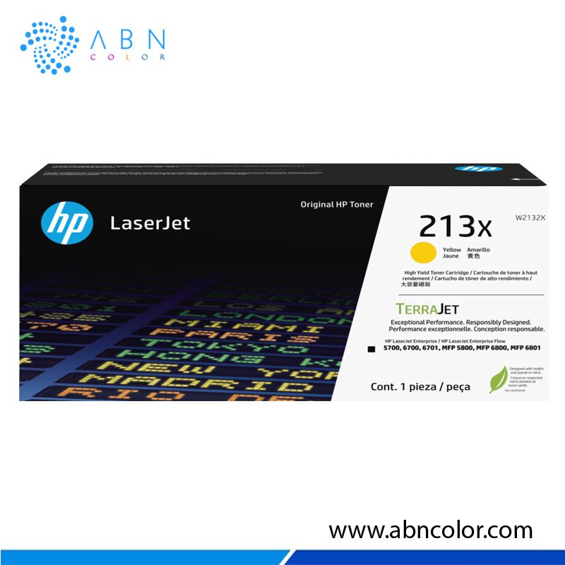 Toner HP 213X Amarillo W2132X Original para 5700dn, 5800dn, 6700dn y 6800dn