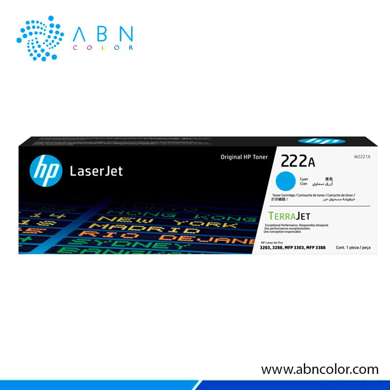 TONER-HP-222A-CYAN-ORIGINAL Toner HP 222A Cyan W2221A 3288dw, 3202dn, 3288dn
