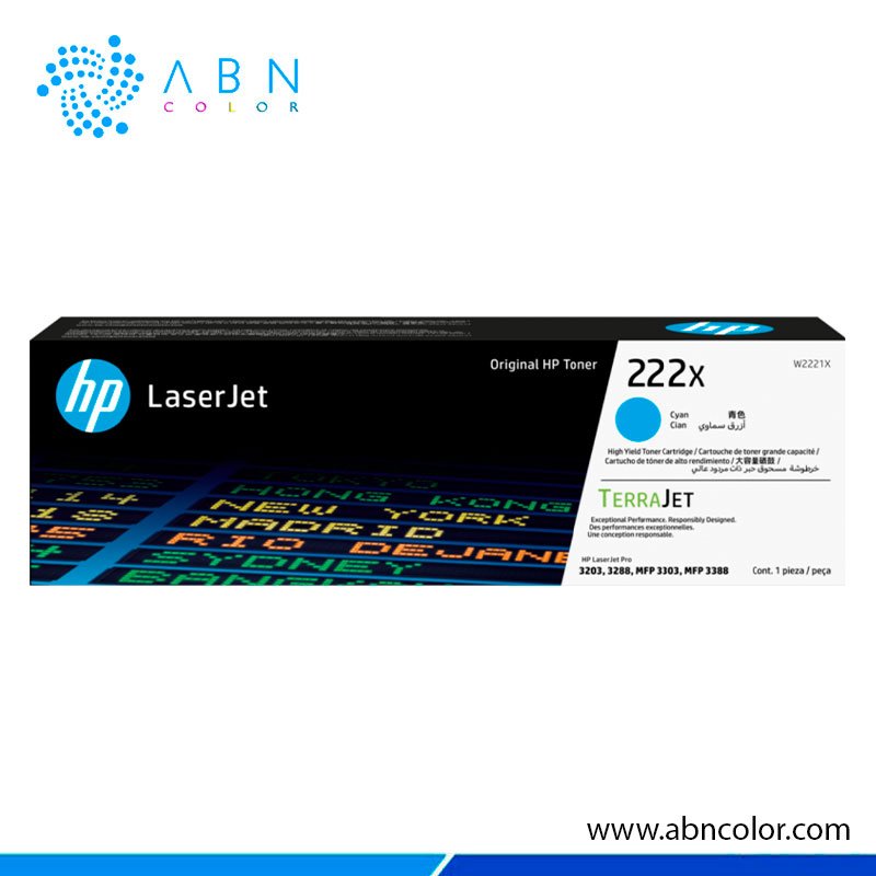 Toner HP 222x Cyan W2221X 3202dn, 3288dw, 3288dn