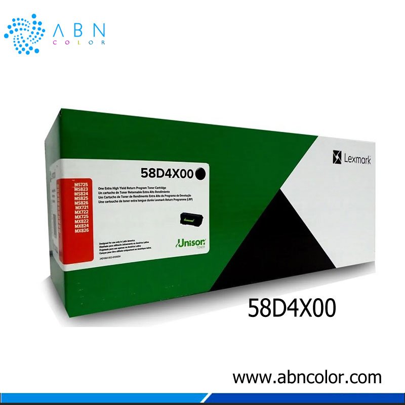 Toner Lexmark 58D4X00 Negro MX722adhe, MS826de