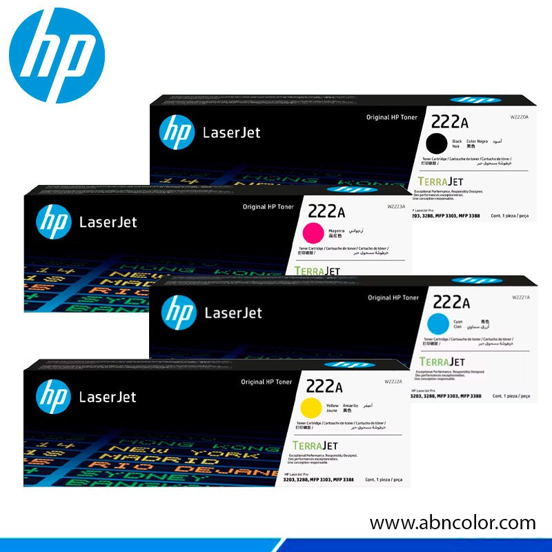 TONER-HP-222A-4-COLORES Toner HP 3288dw 3202dn 3303fdw | 222A