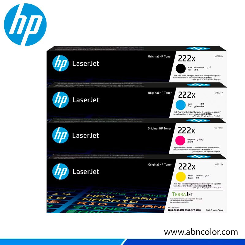 TONER-HP-222X-4-COLORES-ORIGINAL Toner HP 3202dn 3288dw 3303fdw | 222X