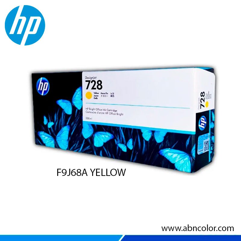 Tinta-Hp-728-F9J68A-Designjet-T730,-T830-YELLOW-ORIGINAL Tinta HP 728 F9J65A Amarillo Matte130ML T830, T730