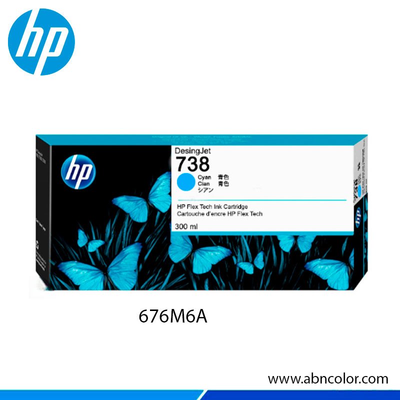 Tinta HP 738 676M6A Cyan 300ML MFP T850, T950